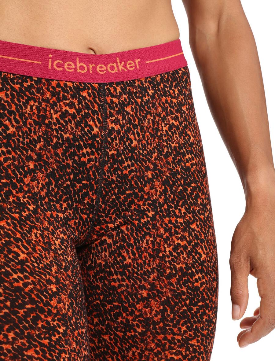 Icebreaker Merino 200 Oasis Leggings Lichen Női Base Layers Fekete Rózsaszín | HU 1842LISH